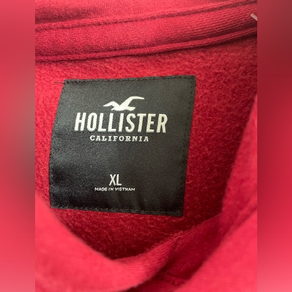 Hollister California Burgundy Embroidered Los Angeles Pullover Hoodie Sz(XL) - Picture 3 of 3